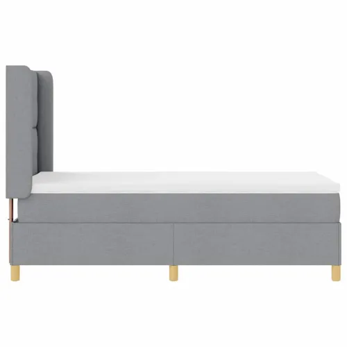Box spring krevet Svijetlo siva 90 x 200 cm tkanina - Svjetlosiva 90 x 200 cm Prošiveno gumbima Cijena