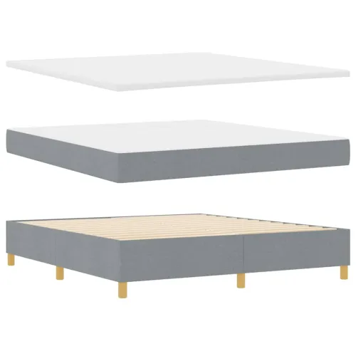 Box spring krevet Svijetlo siva 180 x 200 cm tkanina - Svjetlosiva 180 x 200 cm Prošiveno gumbima Cijena