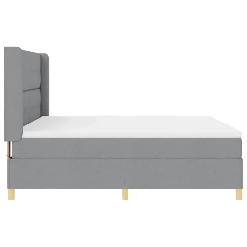 Box spring krevet Svijetlo siva 180 x 200 cm tkanina - Svjetlosiva 180 x 200 cm Prošiveno gumbima Cijena