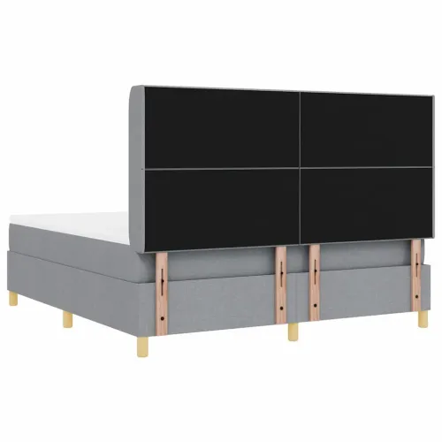 Box spring krevet Svijetlo siva 180 x 200 cm tkanina - Svjetlosiva 180 x 200 cm Prošiveno gumbima Cijena