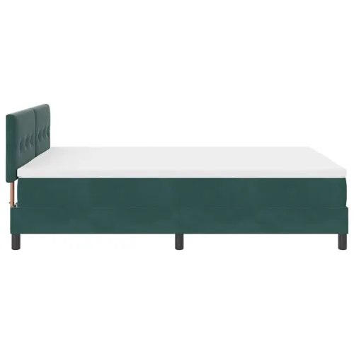 LED Box Spring Krevet Tamnozelena 160 x 200 cm Baršun - Tamnozelena 160 x 200 cm Prošiveno gumbima Cijena