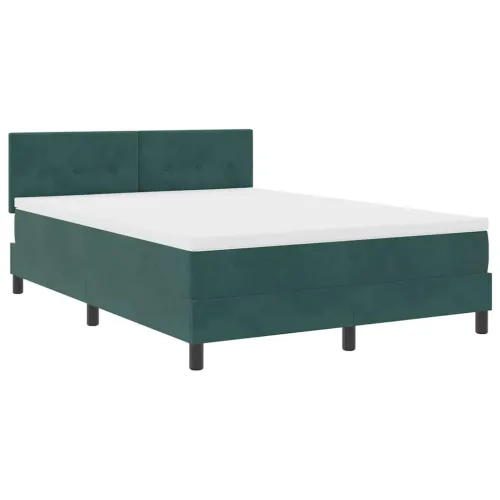 LED Box Spring Krevet Tamnozelena 160 x 200 cm Baršun - Tamnozelena 160 x 200 cm Prošiveno gumbima Cijena