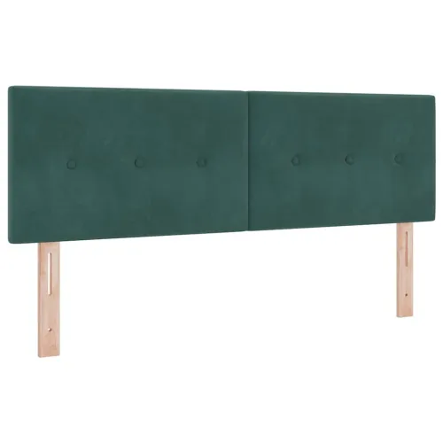 LED Box Spring Krevet Tamnozelena 160 x 200 cm Baršun - Tamnozelena 160 x 200 cm Prošiveno gumbima Cijena