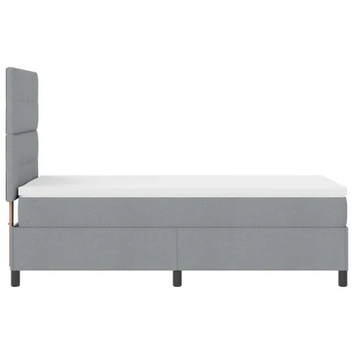 Box spring krevet Svjetlosiva 90 x 200 cm tkanina - Svjetlosiva 90 x 200 cm Prošiveno gumbima Cijena