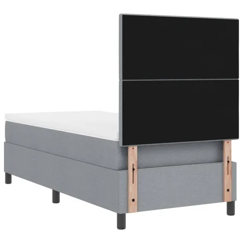 Box spring krevet Svjetlosiva 90 x 200 cm tkanina - Svjetlosiva 90 x 200 cm Prošiveno gumbima Cijena