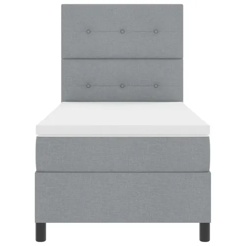 Box spring krevet Svjetlosiva 90 x 200 cm tkanina - Svjetlosiva 90 x 200 cm Prošiveno gumbima Cijena