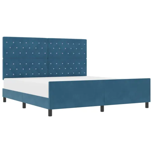Box spring krevet Tamno plava 180 x 200 cm Baršun - Tamno plava 180 x 200 cm Kristal s dugmadima Cijena