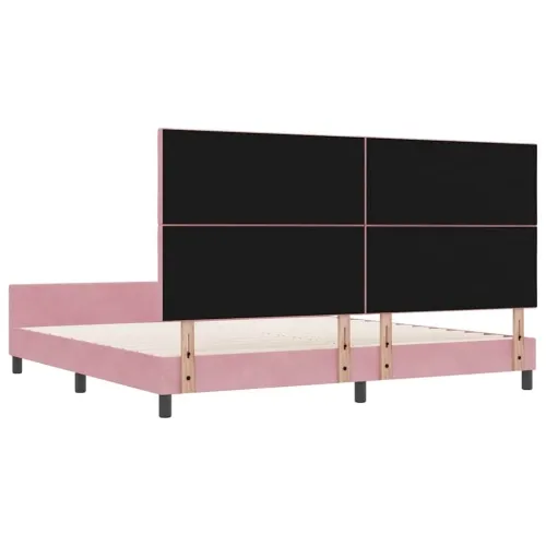 Box spring krevet Ružičasta 200 x 200 cm Baršun - Ružičasta 200 x 200 cm Dizajn s rombovima Cijena