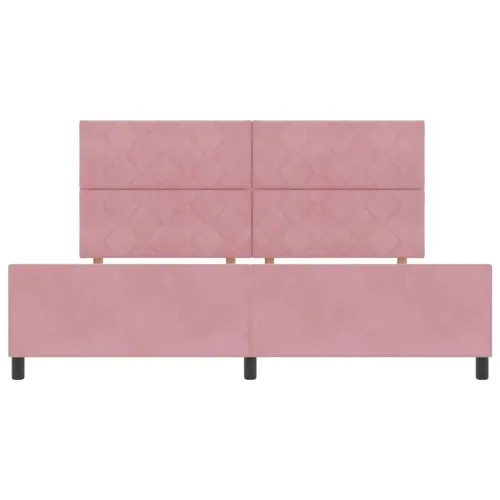 Box spring krevet Ružičasta 200 x 200 cm Baršun - Ružičasta 200 x 200 cm Dizajn s rombovima Cijena