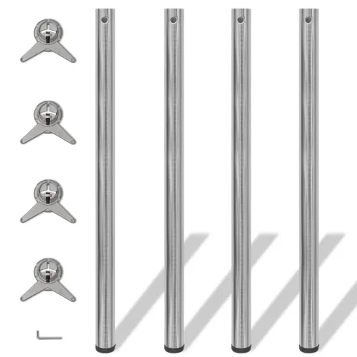 242138 4 Height Adjustable Table Legs Brushed Nickel 1100 mm - Brušeni nikal 1100 mm 4 1 Cijena
