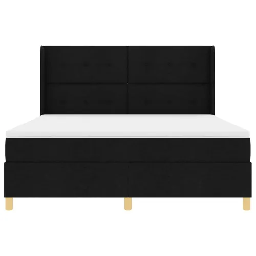 Box spring krevet s uzglavljem Crna 180 x 200 cm tkanina - Crna 180 x 200 cm Prošiveno gumbima Cijena