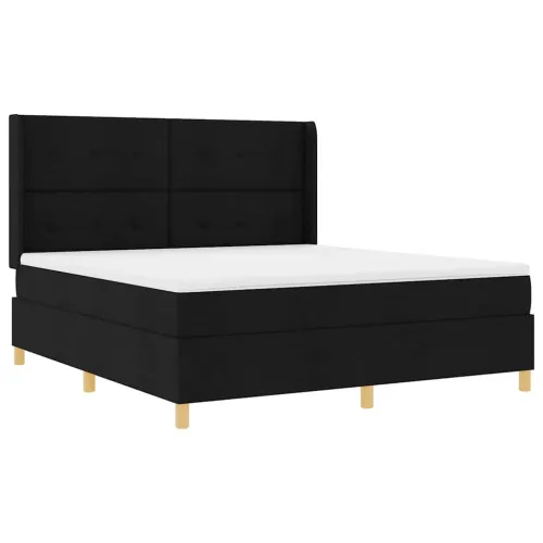 Box spring krevet s uzglavljem Crna 180 x 200 cm tkanina - Crna 180 x 200 cm Prošiveno gumbima Cijena