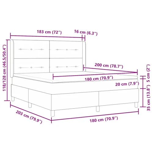 Box spring krevet s uzglavljem Crna 180 x 200 cm tkanina - Crna 180 x 200 cm Prošiveno gumbima Cijena