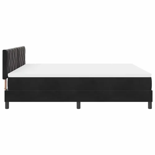 LED Box Spring Krevet s uzglavljem Crna 180 x 200 cm Baršun - Crna 180 x 200 cm Dizajn s rombovima Cijena