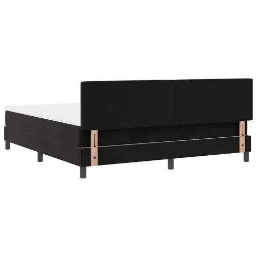 LED Box Spring Krevet s uzglavljem Crna 180 x 200 cm Baršun - Crna 180 x 200 cm Dizajn s rombovima Cijena
