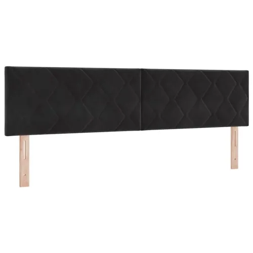 LED Box Spring Krevet s uzglavljem Crna 180 x 200 cm Baršun - Crna 180 x 200 cm Dizajn s rombovima Cijena