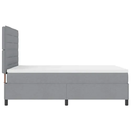 Box spring krevet Svjetlosiva 140 x 190 cm tkanina - Svjetlosiva 140 x 190 cm Dizajn linija Cijena