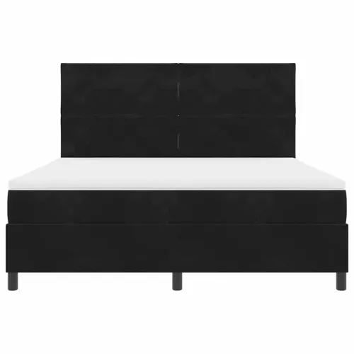 LED Box Spring Krevet s uzglavljem Crna 180 x 200 cm Baršun - Crna 180 x 200 cm Dizajn s rombovima Cijena