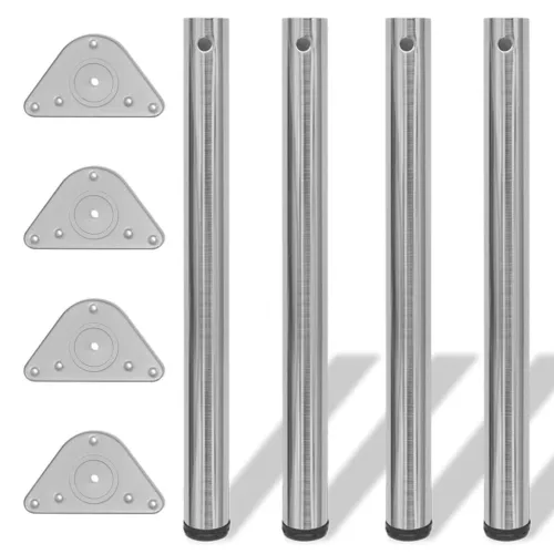 4 Podesive Noge za Stol Brušeni nikal 710 mm - Brušeni nikal 710 mm Cijena