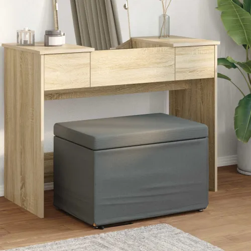 Stolica Tamno siva 61 x 41 x 40 cm Tkanina i konstruirano drvo - Tamnosiva 60 cm Tkanina Cijena