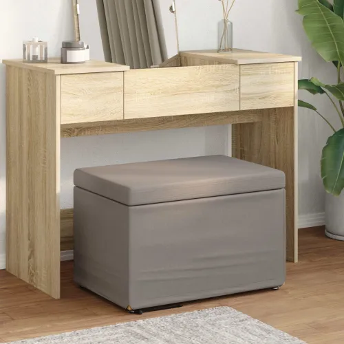 Stolica Sivo-smeđa 61 x 41 x 40 cm Tkanina i konstruirano drvo - Sivosmeđa 60 cm Tkanina Cijena