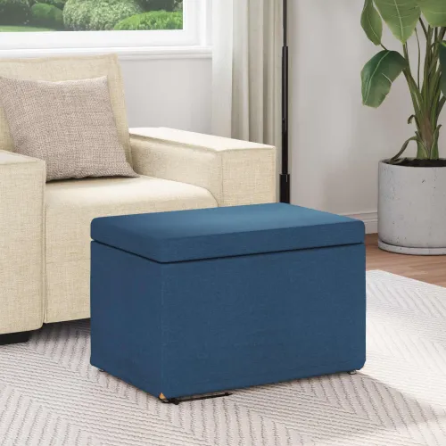 Stolica Plava 61 x 41 x 40 cm Tkanina i konstruirano drvo - Plava 60 cm Tkanina Cijena