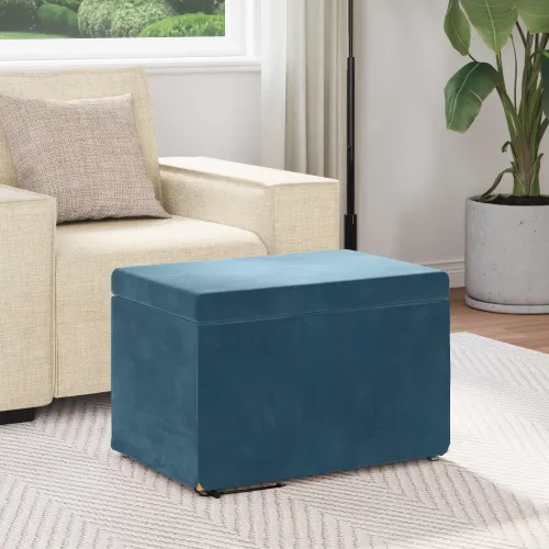 Stolica Plava 61 x 41 x 40 cm Svileni i Fino Radeći Drvo - Plava 60 cm Baršun Cijena