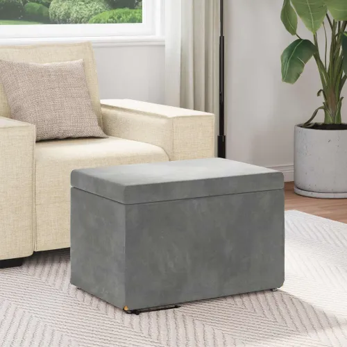 Stolica Tamno siva 61 x 41 x 40 cm Svileni i Fino Radeći Drvo - Tamno siva 60 cm Baršun Cijena