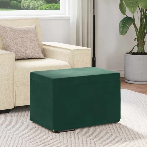 Stolica Tamnozelena 61 x 41 x 40 cm Svileni i Fino Radeći Drvo - Tamnozelena 60 cm Baršun Cijena
