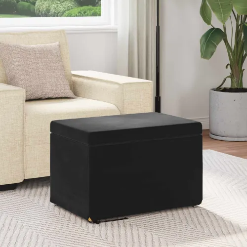 Stolica Crna 61 x 41 x 40 cm Svileni i Fino Radeći Drvo - Crna 60 cm Baršun Cijena