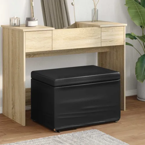 Stolica Crna 61 x 41 x 40 cm Umjetna Koža i Fino Radeći Drvo - Crna 60 cm Umjetna koža Cijena
