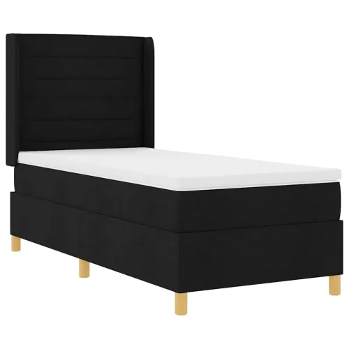 Box spring krevet s madracem Crna 90 x 200 cm tkanina - Crna 90 x 200 cm Dizajn linija Cijena