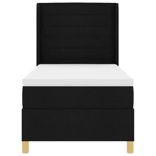 Box spring krevet s madracem Crna 90 x 200 cm tkanina - Crna 90 x 200 cm Dizajn linija Cijena