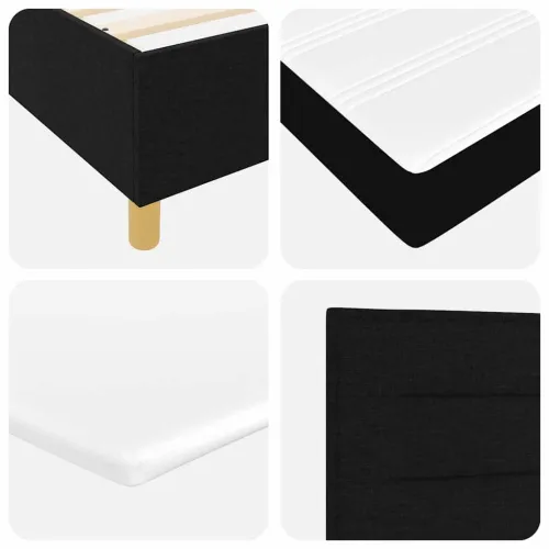 Box spring krevet s madracem Crna 140 x 200 cm tkanina - Crna 140 x 200 cm Dizajn linija Cijena