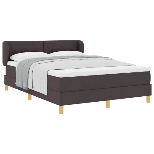Box spring krevet Tamno smeđa 160 x 200 cm tkanina - Tamno smeđa 160 x 200 cm Prošiveno gumbima Cijena