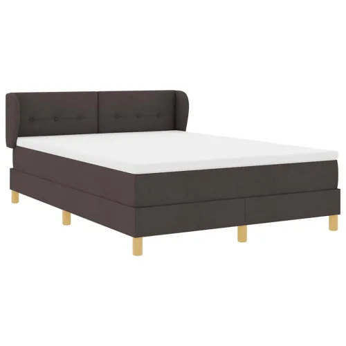 Box spring krevet Tamno smeđa 160 x 200 cm tkanina - Tamno smeđa 160 x 200 cm Prošiveno gumbima Cijena