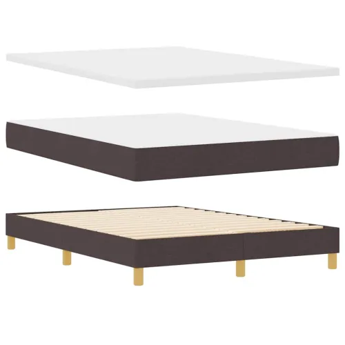 Box spring krevet Tamno smeđa 160 x 200 cm tkanina - Tamno smeđa 160 x 200 cm Prošiveno gumbima Cijena