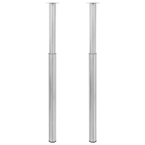 2 Teleskopske Noge za Stol Nehrđajući čelik 710 mm-1100 mm - Nehrđajući čelik 2 1 Nehrđajući čelik Cijena