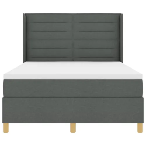 Box spring krevet Tamno siva 140 x 190 cm tkanina - Tamno siva 140 x 190 cm Dizajn linija Cijena