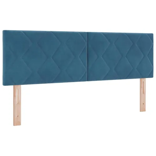 Box spring krevet Tamno plava 160 x 200 cm Baršun - Tamno plava 160 x 200 cm Dizajn s rombovima Cijena