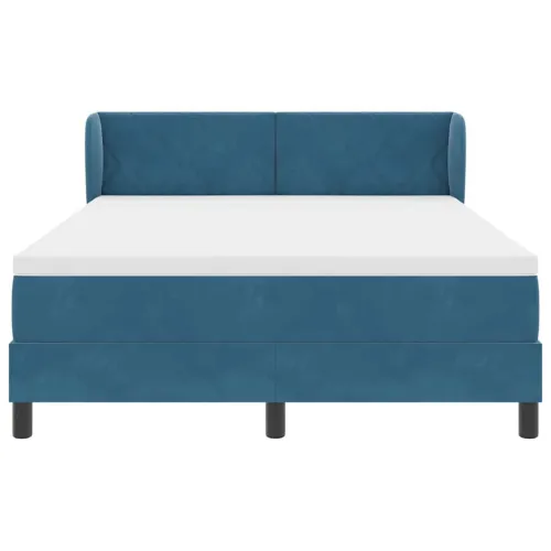 Box spring krevet Tamno plava 160 x 200 cm Baršun - Tamno plava 160 x 200 cm Dizajn s rombovima Cijena