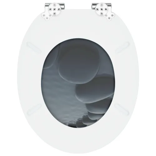 Toaletna sjedala s mekim zatvaranjem 2 kom. Sivi 44 x 38 cm - 2 Kamenje Da Cijena