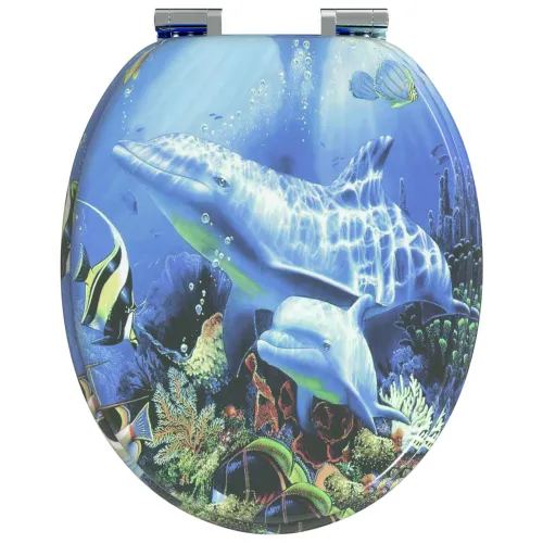 Toaletna sjedala s mekim zatvaranjem 2 kom. Plava 44 x 38 cm - 2 Dupini Da Cijena