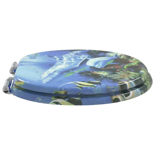 Toaletna sjedala s mekim zatvaranjem 2 kom. Plava 44 x 38 cm - 2 Dupini Da Cijena