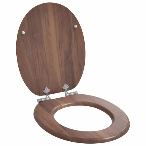 Toaletna sjedala s mekim zatvaranjem Smeđa 44 x 38 cm MDF ploča - 1 čista smeđa Da Cijena