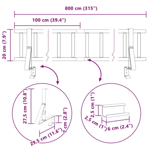 Snjegobran - Zaštita od snijega za krov Crvena 800 x 29,5 x 34,5 cm Čelik - Crvena 800 x 230 cm Cijena