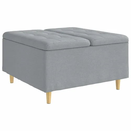 Otoman s pohranom Svijetlo siva 80 x 80 x 45 cm tkanina - Svjetlosiva 80 cm Tkanina Cijena