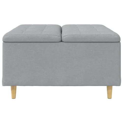 Otoman s pohranom Svijetlo siva 80 x 80 x 45 cm tkanina - Svjetlosiva 80 cm Tkanina Cijena