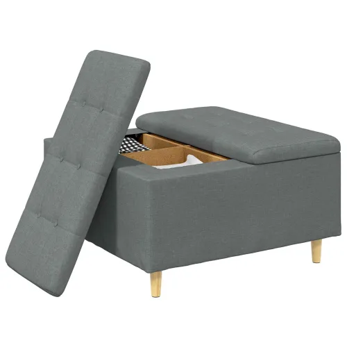Otoman s pohranom Tamno siva 80 x 80 x 45 cm tkanina - Tamnosiva 80 cm Tkanina Cijena