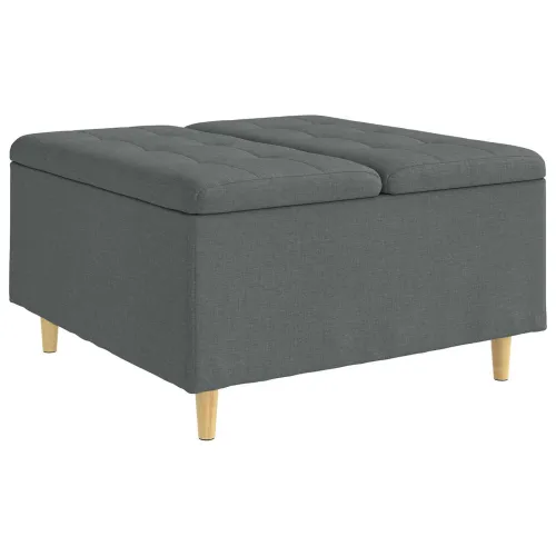 Otoman s pohranom Tamno siva 80 x 80 x 45 cm tkanina - Tamnosiva 80 cm Tkanina Cijena